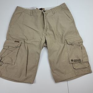 Element Skateboard Skateboarding Men's Khaki Cargo Shorts 36